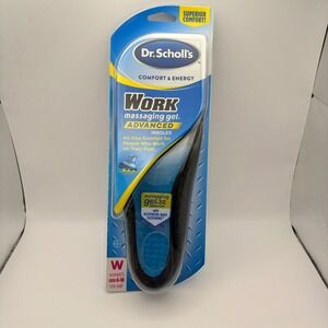 Dr. Scholl's Women's Size 6-10 Work Massaging Gel Advanced Insoles Blue Black